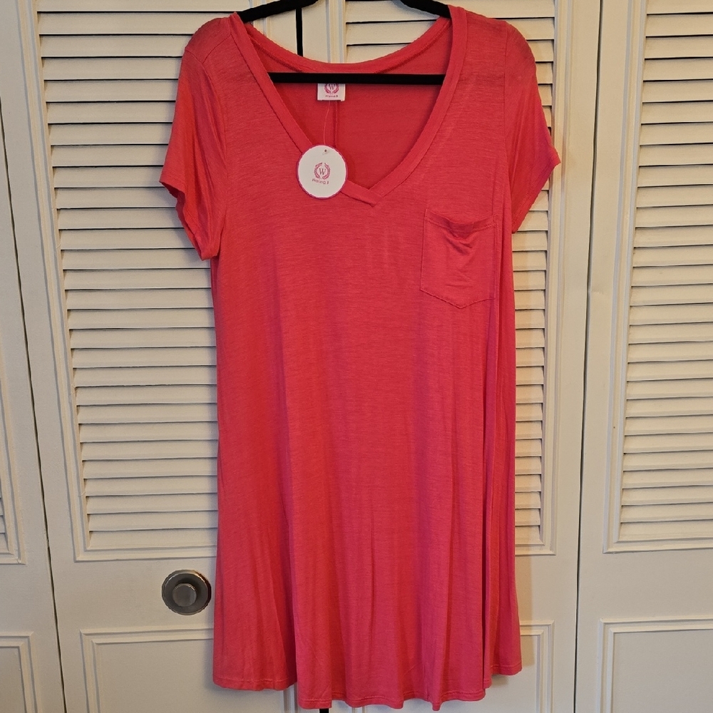 Women's Pink T Shirt Dress